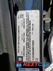 Zdjęcie 14 z 14 samochodu: 2021 CHEVROLET SPARK 1LT VIN:KL8CD6SA8MC750933 - miniatura