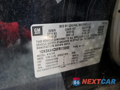 Zdjęcie 13 z 13 samochodu: 2015 CHEVROLET TAHOE K1500 LS VIN:1GNSKAKC6FR115990 - miniatura