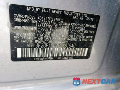 Zdjęcie 12 z 12 samochodu: 2013 SUBARU XV CROSSTREK 2.0 LIMITED VIN:JF2GPAGC7D2881940 - miniatura