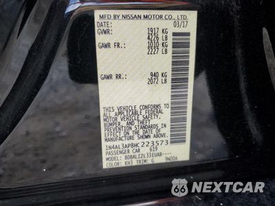 Zdjęcie 12 z 14 samochodu: 2017 NISSAN ALTIMA 2.5 VIN:1N4AL3AP8HC223573 - miniatura