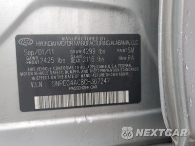 Zdjęcie 13 z 13 samochodu: 2012 HYUNDAI SONATA SE VIN:5NPEC4AC8CH367247 - miniatura