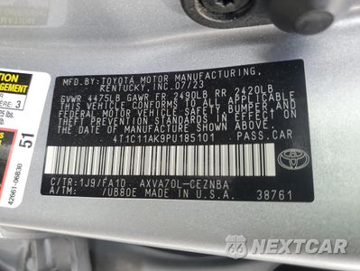 Zdjęcie 12 z 15 samochodu: 2023 TOYOTA CAMRY LE VIN:4T1C11AK9PU185101 - miniatura