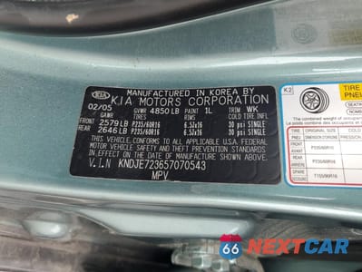 Zdjęcie 13 z 13 samochodu: 2005 KIA NEW SPORTAGE VIN:KNDJE723657070543 - miniatura