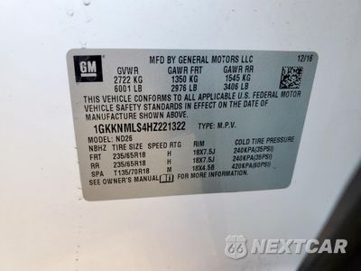Zdjęcie 13 z 13 samochodu: 2017 GMC ACADIA SLT-1 VIN:1GKKNMLS4HZ221322 - miniatura