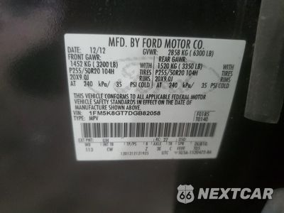Zdjęcie 13 z 13 samochodu: 2013 FORD EXPLORER SPORT VIN:1FM5K8GT7DGB82058 - miniatura