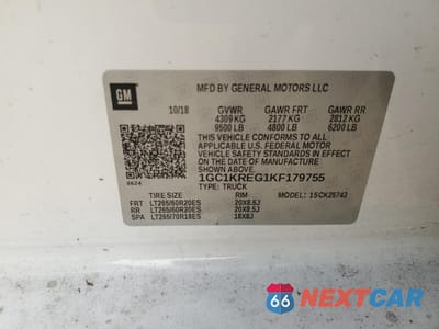 Zdjęcie 12 z 14 samochodu: 2019 CHEVROLET SILVERADO K2500 HEAVY DUTY VIN:1GC1KREG1KF179755 - miniatura
