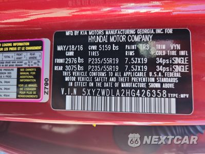 Zdjęcie 14 z 15 samochodu: 2017 HYUNDAI SANTA FE SPORT VIN:5XYZWDLA2HG426358 - miniatura