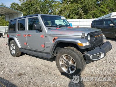 Czwarte zdjęcie samochodu z boku: 2020 JEEP WRANGLER UNLIMITED SAHARA VIN:1C4HJXEN7LW240242 - miniatura