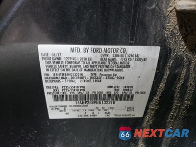 Zdjęcie 13 z 13 samochodu: 2017 FORD TAURUS SEL VIN:1FAHP2E89HG132210 - miniatura