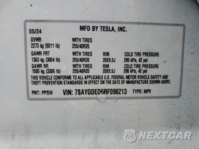 Zdjęcie 13 z 13 samochodu: 2024 TESLA MODEL Y VIN:7SAYGDED6RF098213 - miniatura