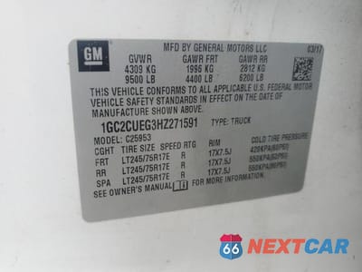 Zdjęcie 12 z 12 samochodu: 2017 CHEVROLET SILVERADO C2500 HEAVY DUTY VIN:1GC2CUEG3HZ271591 - miniatura