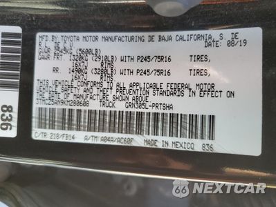 Zdjęcie 12 z 13 samochodu: 2019 TOYOTA TACOMA DOUBLE CAB VIN:3TMCZ5AN9KM280608 - miniatura