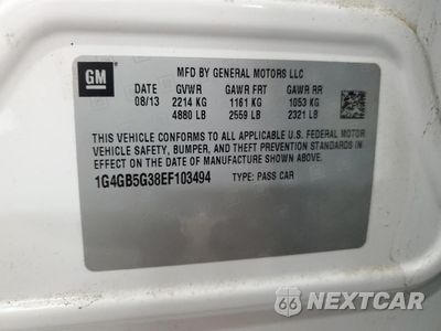 Zdjęcie 12 z 12 samochodu: 2014 BUICK LACROSSE VIN:1G4GB5G38EF103494 - miniatura