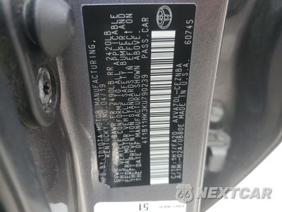 Zdjęcie 12 z 13 samochodu: 2019 TOYOTA CAMRY L VIN:4T1B11HK3KU790239 - miniatura
