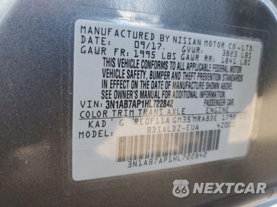 Zdjęcie 13 z 16 samochodu: 2017 NISSAN SENTRA S VIN:3N1AB7AP1HL722842 - miniatura