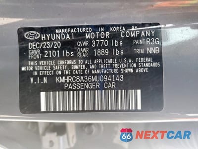 Zdjęcie 13 z 13 samochodu: 2021 HYUNDAI VENUE SEL VIN:KMHRC8A36MU094143 - miniatura