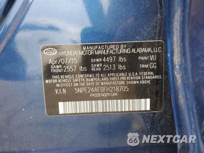 Zdjęcie 12 z 12 samochodu: 2015 HYUNDAI SONATA SE VIN:5NPE24AF0FH218705 - miniatura