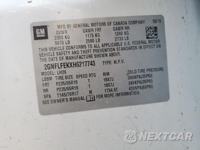 Zdjęcie 13 z 14 samochodu: 2017 CHEVROLET EQUINOX LT VIN:2GNFLFEKXH6217743 - miniatura