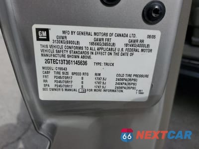 Zdjęcie 13 z 13 samochodu: 2006 GMC SIERRA 1500 VIN:2GTEC13T361145636 - miniatura