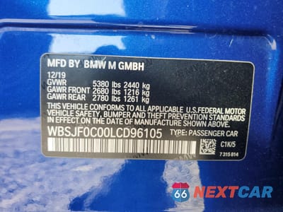 Zdjęcie 12 z 13 samochodu: 2020 BMW M5 BASE VIN:WBSJF0C00LCD96105 - miniatura
