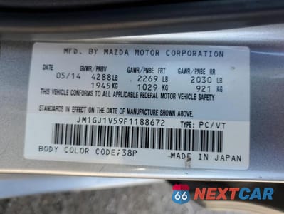 Zdjęcie 12 z 12 samochodu: 2015 MAZDA 6 TOURING VIN:JM1GJ1V59F1188672 - miniatura