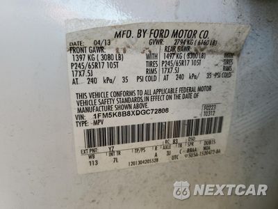 Zdjęcie 13 z 15 samochodu: 2013 FORD EXPLORER VIN:1FM5K8B8XDGC72808 - miniatura