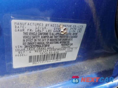 Zdjęcie 13 z 13 samochodu: 2016 NISS VERSA NOTE S VIN:3N1CE2CP8GL373810 - miniatura