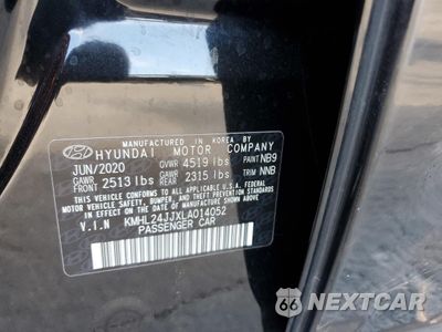 Zdjęcie 13 z 16 samochodu: 2020 HYUNDAI SONATA HYBRID VIN:KMHL24JJXLA014052 - miniatura