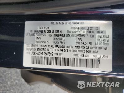 Zdjęcie 13 z 13 samochodu: 2015 MAZDA CX-5 TOURING VIN:JM3KE4CY6F0547549 - miniatura