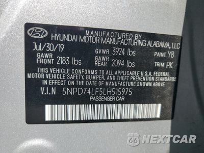 Zdjęcie 12 z 13 samochodu: 2020 HYUNDAI ELANTRA SE VIN:5NPD74LF5LH515975 - miniatura