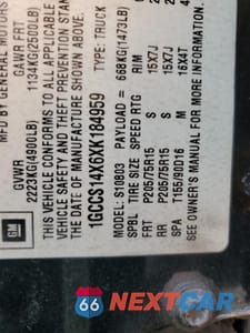 Zdjęcie 12 z 12 samochodu: 2001 CHEVROLET S TRUCK S10 VIN:1GCCS145918168211 - miniatura
