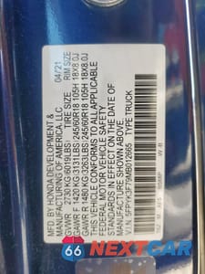 Zdjęcie 13 z 16 samochodu: 2021 HONDA RIDGELINE RTL VIN:5FPYK3F79MB012665 - miniatura
