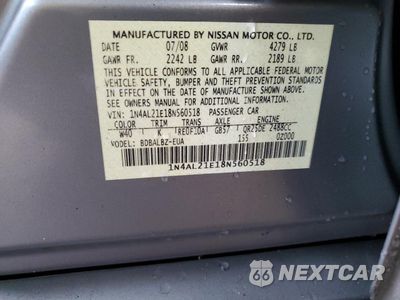Zdjęcie 13 z 13 samochodu: 2008 NISSAN ALTIMA 2.5 VIN:1N4AL21E18N560518 - miniatura