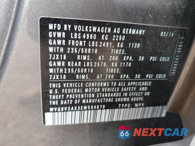 Zdjęcie 12 z 12 samochodu: 2014 VOLKSWAGEN TIGUAN S VIN:WVGBV3AX3EW594879 - miniatura