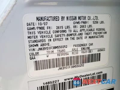 Zdjęcie 12 z 14 samochodu: 2008 INFINITI M45 VIN:JNKBY01F38M550252 - miniatura
