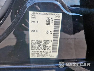 Zdjęcie 12 z 15 samochodu: 2019 NISSAN ALTIMA SR VIN:1N4BL4CV7KC226316 - miniatura
