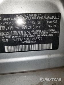 Zdjęcie 12 z 12 samochodu: 2014 HYUNDAI SONATA GLS VIN:5NPEB4AC0EH863729 - miniatura