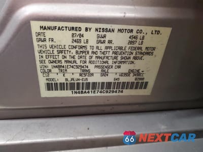 Zdjęcie 12 z 12 samochodu: 2004 NISSAN MAXIMA SE VIN:1N4BA41E74C929474 - miniatura