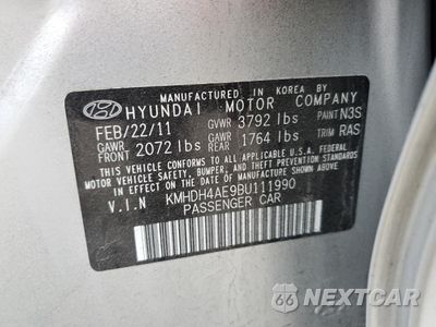 Zdjęcie 12 z 12 samochodu: 2011 HYUNDAI ELANTRA GLS VIN:KMHDH4AE9BU111990 - miniatura