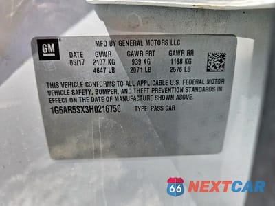 Zdjęcie 12 z 12 samochodu: 2017 CADILLAC CTS LUXURY VIN:1G6AR5SX3H0216750 - miniatura