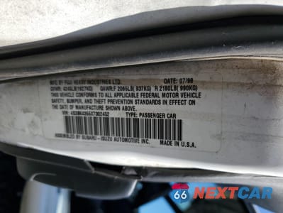 Zdjęcie 12 z 14 samochodu: 1999 SUBARU LEGACY L VIN:4S3BK4355X7302452 - miniatura