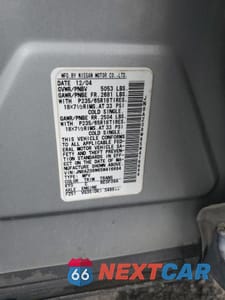 Zdjęcie 12 z 12 samochodu: 2005 NISSAN MURANO SL VIN:JN8AZ08W65W416694 - miniatura