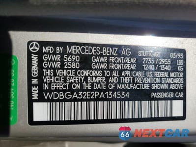 Zdjęcie 12 z 14 samochodu: 1993 MERCEDES-BENZ 300 SE VIN:WDBGA32E2PA134534 - miniatura