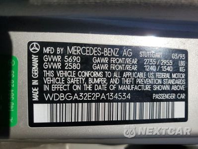 Zdjęcie 12 z 14 samochodu: 1993 MERCEDES-BENZ 300 SE VIN:WDBGA32E2PA134534 - miniatura