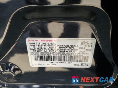 Zdjęcie 13 z 13 samochodu: 2011 MITSUBISHI OUTLANDER GT VIN:JA4JT5AX9BU011167 - miniatura