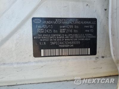 Zdjęcie 13 z 15 samochodu: 2013 HYUNDAI SONATA SE VIN:5NPEC4AC5DH689099 - miniatura