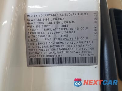 Zdjęcie 12 z 12 samochodu: 2009 VOLKSWAGEN TOUAREG 2 V6 VIN:WVGBE77L39D015161 - miniatura