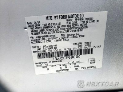 Zdjęcie 12 z 12 samochodu: 2015 FORD TAURUS SHO VIN:1FAHP2KT4FG100500 - miniatura