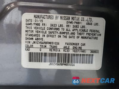 Zdjęcie 12 z 13 samochodu: 2015 INFINITI Q40 VIN:JN1CV6AR8FM651024 - miniatura