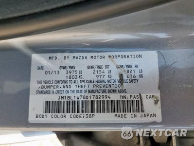 Zdjęcie 12 z 12 samochodu: 2013 MAZDA 3 I VIN:JM1BL1W78D1782994 - miniatura
